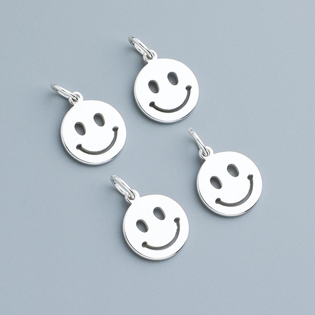 Подвеска-смайлик из стерлингового серебра S925 для браслетов и ожерелий из бисера своими руками