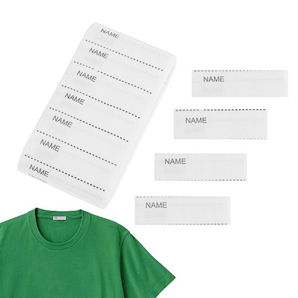 200pcs Iron On Woven Name Labels White Sew on Name Tags Iron On Clothing Labels  For School Uniforms