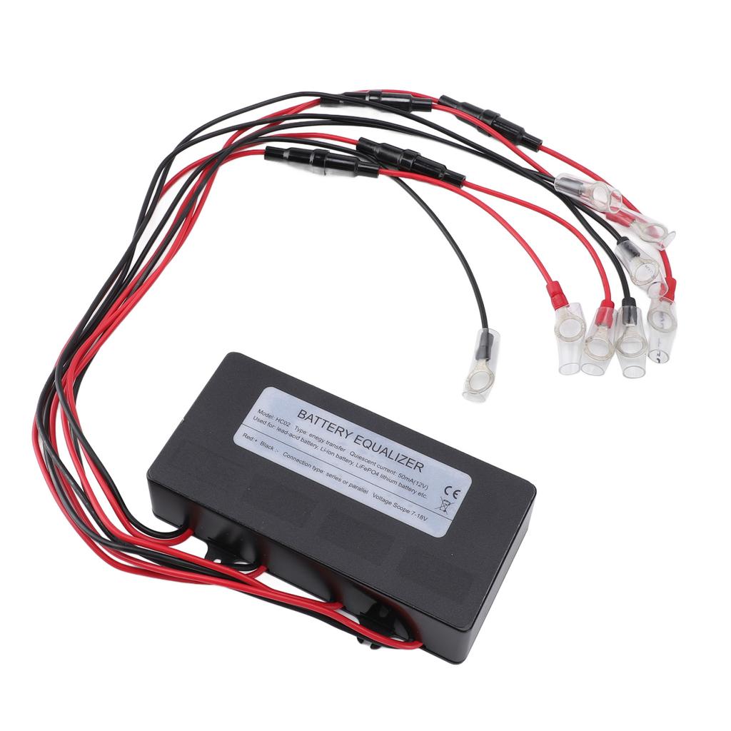 Аккумуляторный балансир 48 В 4x12 В светодиодный дисплей Защита от обратной полярности Балансировщик напряжения аккумулятора для