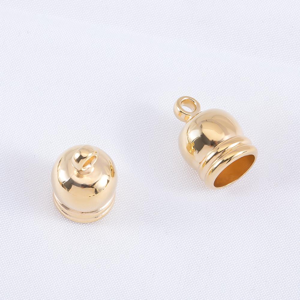 50pcs Necklace End Tips Tassel Caps Leather Cord Crimps End Caps Plastic Beads Cap Fastener DIY Jewelry Making Finding Supplies
