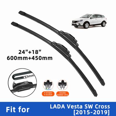 2 шт. 4 шт. Щетки стеклоочистителя для LADA Vesta SW Cross 2015-2019 Передние двойные резиновые полоски Щетки стеклоочистителя Щетки для лобового стекла Аксессуары для окон ветрового стекла