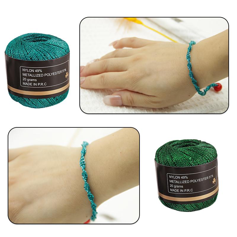 120м ПЭТ Универсальная Золотая Серебряная Гибкая Металлическая Нить Сверкающая Ручной Вязки Блестящая 2мм Прочная Блестящая Пряжа Ремесленного Качества