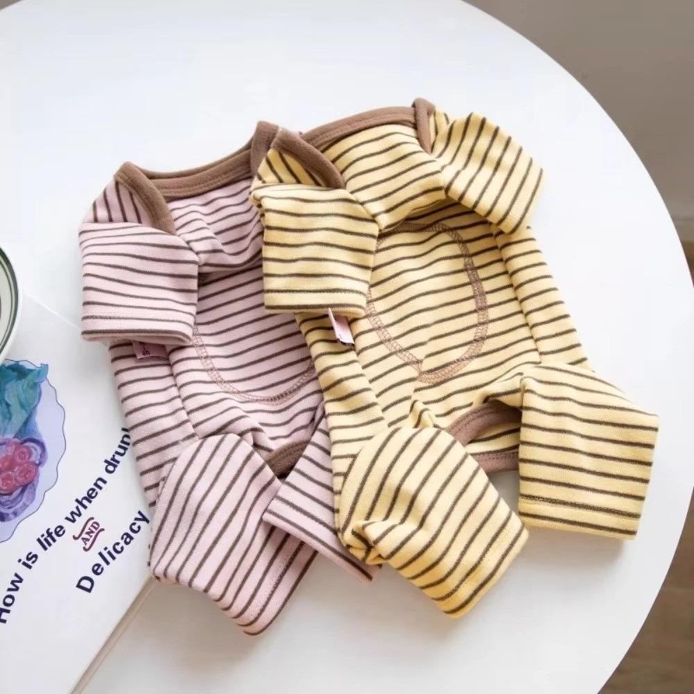 Soft Fabric Dog Pajamas Striped Design Four-Legged Pajamas Stylish Dog Jumpsuit for Dogs