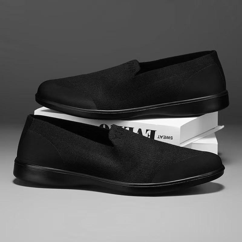 Мужская обувь лето новая дышащая нескользящая мягкая подошва прочная для ходьбы для среднего возраста легкая и удобная старые пекинские тканевые туфли