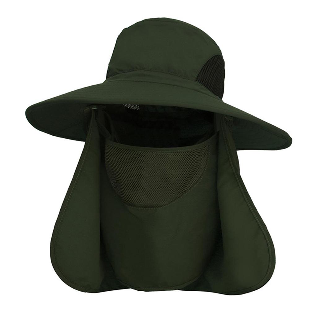Outdoor UV Protection Sun Hat Fishing Hat with Face Cover and Neck Flap for Men and Women Hiking Climbing Gardening