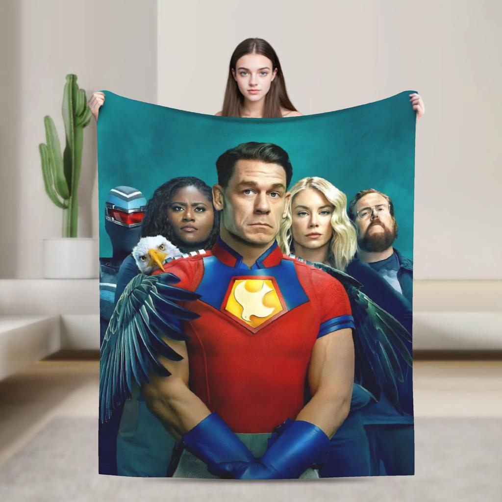 Adrian Chase Vigilante Peacemaker Flannel Blanket Soft Warm Bedding Throws for Home Decor Airplane Bedspread Sofa Bed Cover