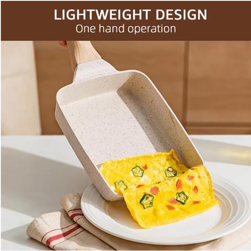 Japanese Style Breakfast Cooking Cookware Square Non-Stick Egg Roll Steak Fry Pan Cooking Pans Egg Pot Frying Pan With Handle