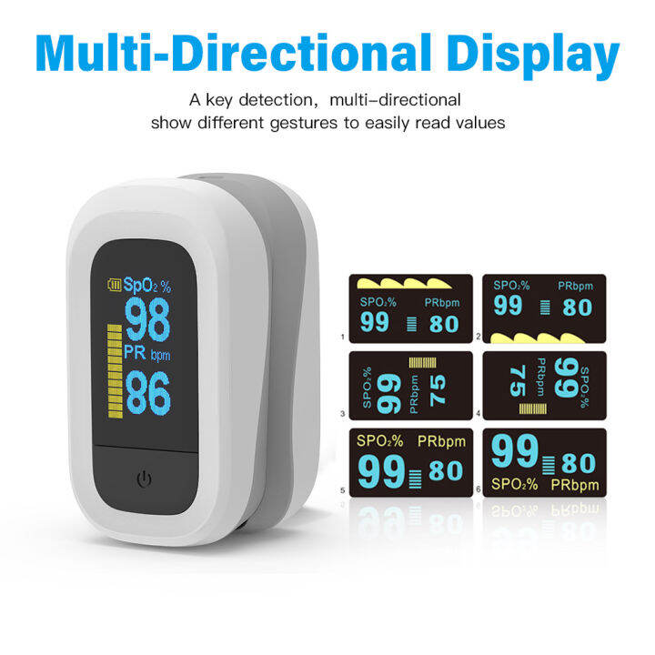 Пульсоксиметр на палец с кейсом для хранения (на батарейках)