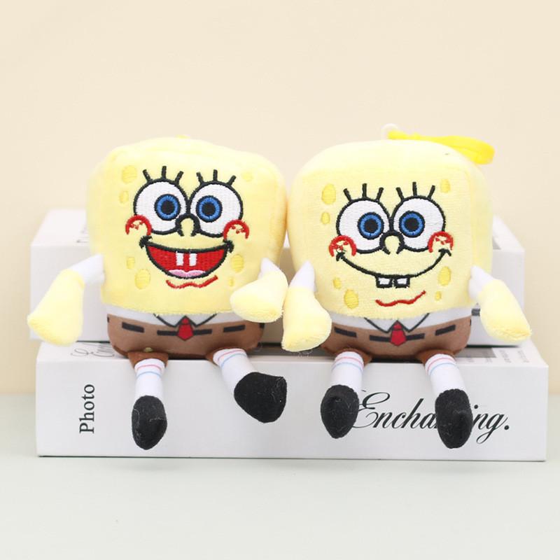 Adorable Spongebob Smiling Keychain Plush Doll Soft Short Plush 4 Inch Wholesale