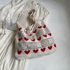 Knitted Handbags Female Large Capacity Totes Women's Shoulder Bag Summer Beach Bag Casual Hollow Woven Shopping Purses CLE