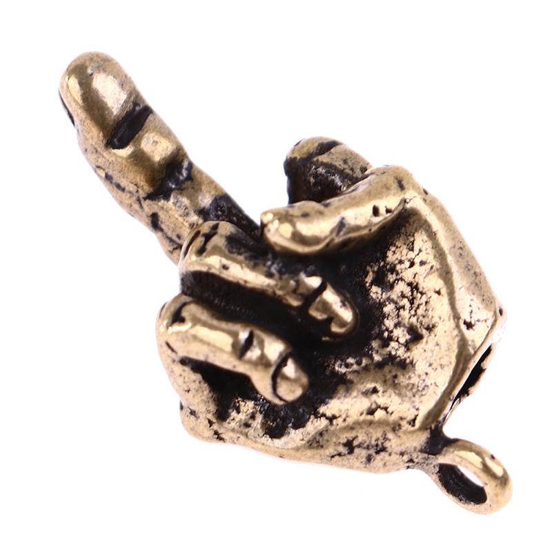 Металлический латунный брелок с поднятым средним пальцем в форме подвески, ювелирный брелок