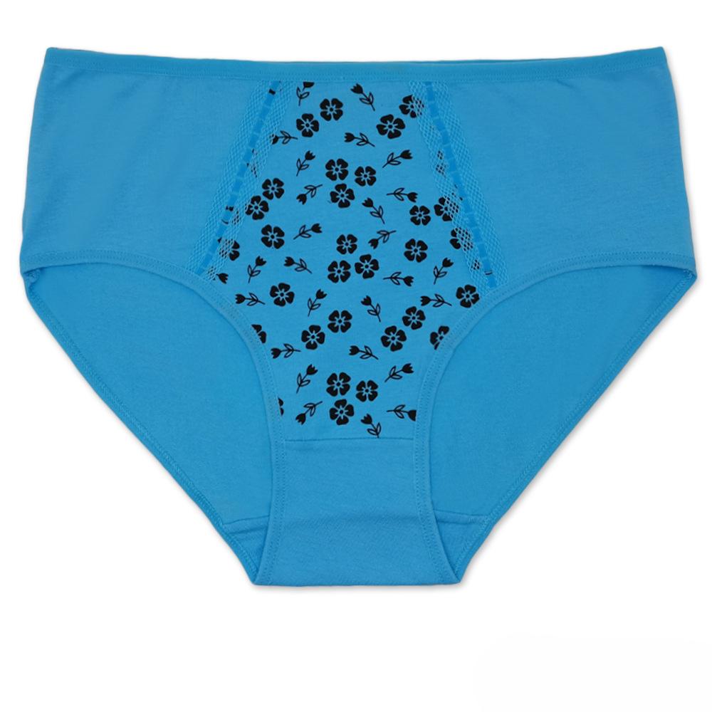 Underwear Women Panties Cotton Mid Rise Flowers Print Sexy Briefs Plus Size Ladies Knickers for Women 6 PCS/LOT