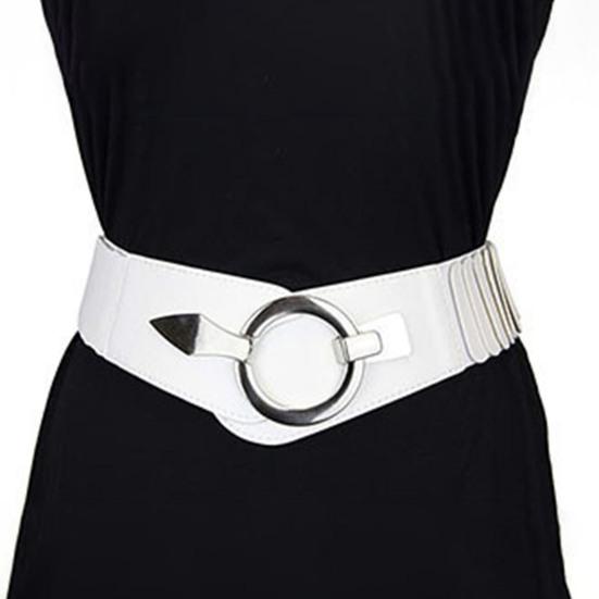 Широкий эластичный пояс для женщин, универсальный, однотонный, эластичный, для платья, пояс из искусственной кожи, сплав