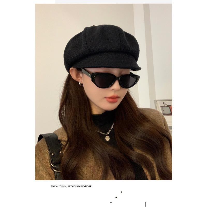 Осенне-зимняя новая женская шляпа, однотонная универсальная восьмиугольная шляпа, маленькая тыквенная шляпа