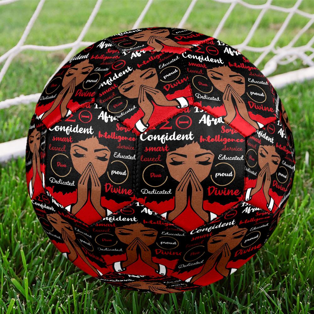 Delta Sigma Theta Size 5 Soccer Ball,Indoor/Outdoor Suitable for Training Matches Tournaments Practice Games Perfect Gift for Fan