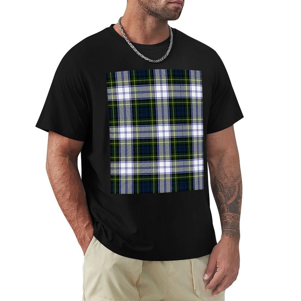 Gordon Dress Tartan Plaid Tshirt Big Size Short Sleeve Casual Top