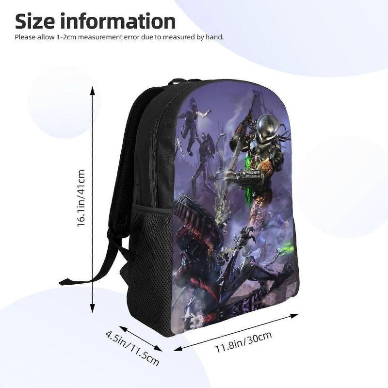 Alien vs Predator Cartoon Backpack Daypack for Camping Anime Bag Notebook Bag-LDYH60