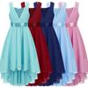 Children Girls Lace Chiffon Wedding Bridesmaid Dress Sleeveless Formal Party Evening Dress Kids Prom Ball Gown