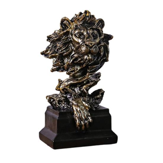 jijijing Lion Bust Statue, King of Beasts Figurine, Resin Animal Head Sculpture for Home Office Living Room Decor
