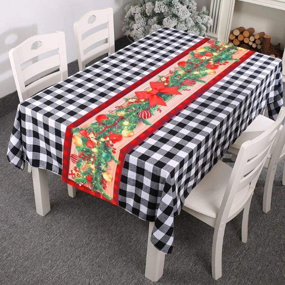 Новый Новый год Рождество Скатерть-дорожка на стол Navidad Подарок Рождественская вечеринка Рождественский флаг на стол Флаг-накидка Рождественская скатерть Праздничное украшение