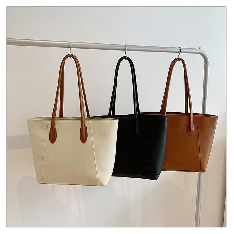 Elegant Women's Minimalist Tote Bag Stylish Commuter Shoulder Bag Large Capacity