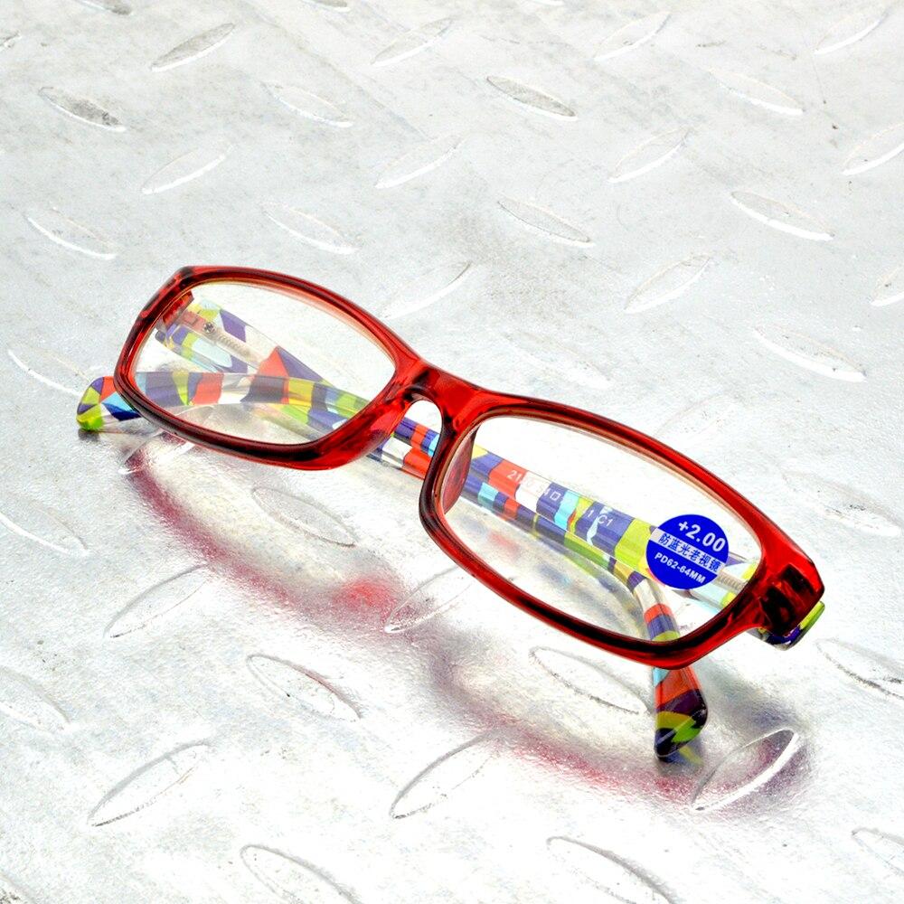Женские очки для чтения с маленьким прямоугольным узором в красной оправе ручной работы и весенними дужками +0,75 +1 +1,25 +1,5 +1,75 до +4