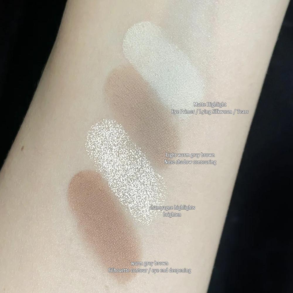 Четырехцветная палитра хайлайтеров для контуринга, осветитель для макияжа, 3D бронзатор, матовая пудра для контуринга, розовые румяна, палитра блеска, косметика