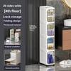 Folding Bathroom Storage Cabinet 1/2/3/4/5/6 Layers Rack Trolley Kitchen Bathroom Locker Children's Toy Folding Cabinet Narrow Cabinet
