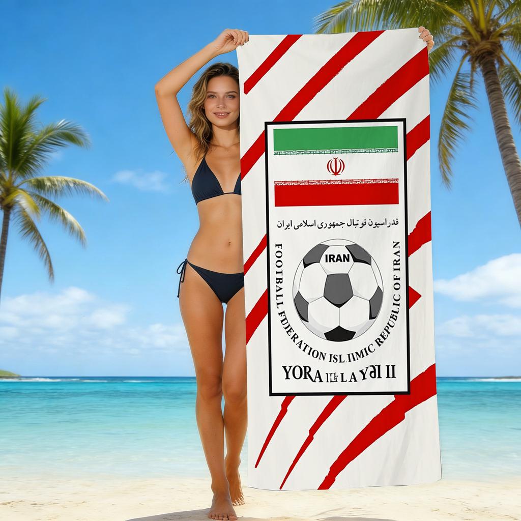 Football Printed Microfiber Beach Towel Quick Dry Absorbent Bath Towel For Seaside Swimming