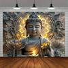 VIKAMA Buddhism Meditation Lotus Tapestry Oriental Zen Meditation Space Atmosphere Living Room Buddha Modern Home Tapestry