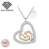 S925 Серебряное ожерелье в форме сердца с изображением детского следа, женский серебряный след, цвет, золотой кулон, цепочка на ключицу, серебряные украшения