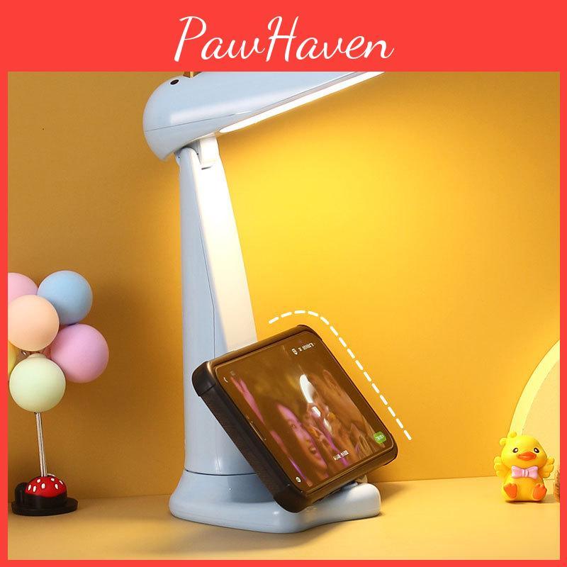 Cute Duck Foldable Led Rechargeable Desk Lamp For Kids With Phone Stand