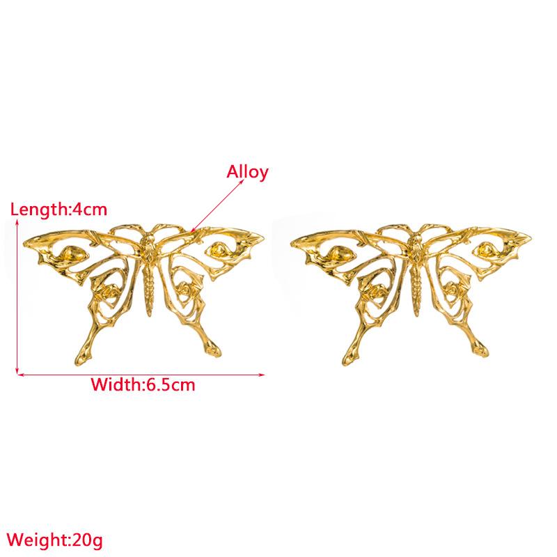 Женские серьги-гвоздики из сплава с геометрическим узором в стиле бабочки, сплошной цвет