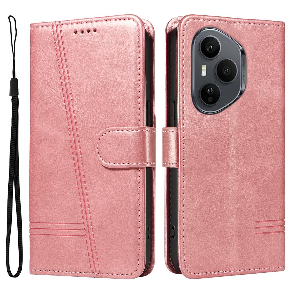 Для Honor 400 Pro 5G (Глобальный) Кошелек Чехол Т-образные линии Кожаный Чехол для телефона Подставка