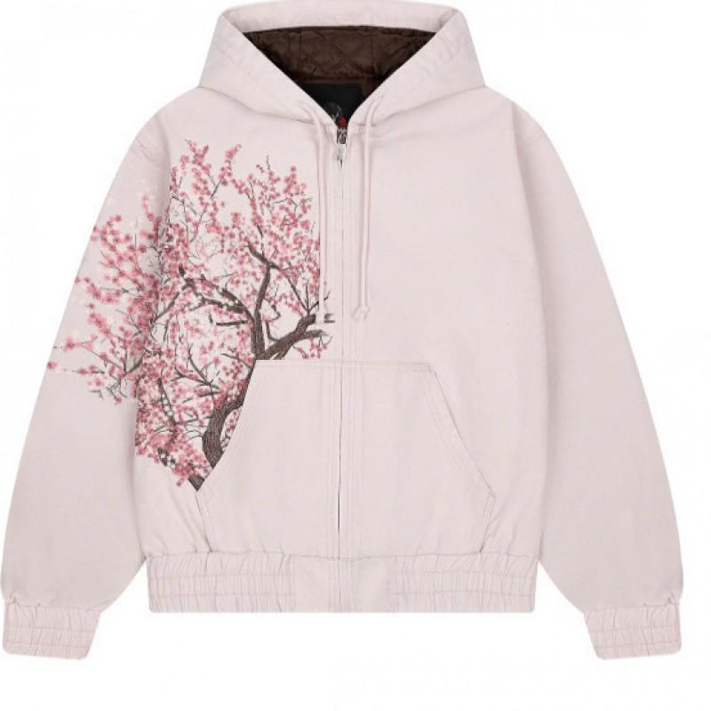 Vintage Plum Blossom Embroidered Straight Cut Denim Pants Unisex Streetwear Casual Jeans Teens