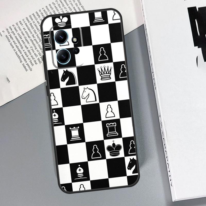 Чехол Dark Horse Шахматная доска Для Xiaomi Redmi Note 12 11 10 8 9 Pro Note 12S 11S 10S 9S Redmi 12 9C 10C 12C Coque