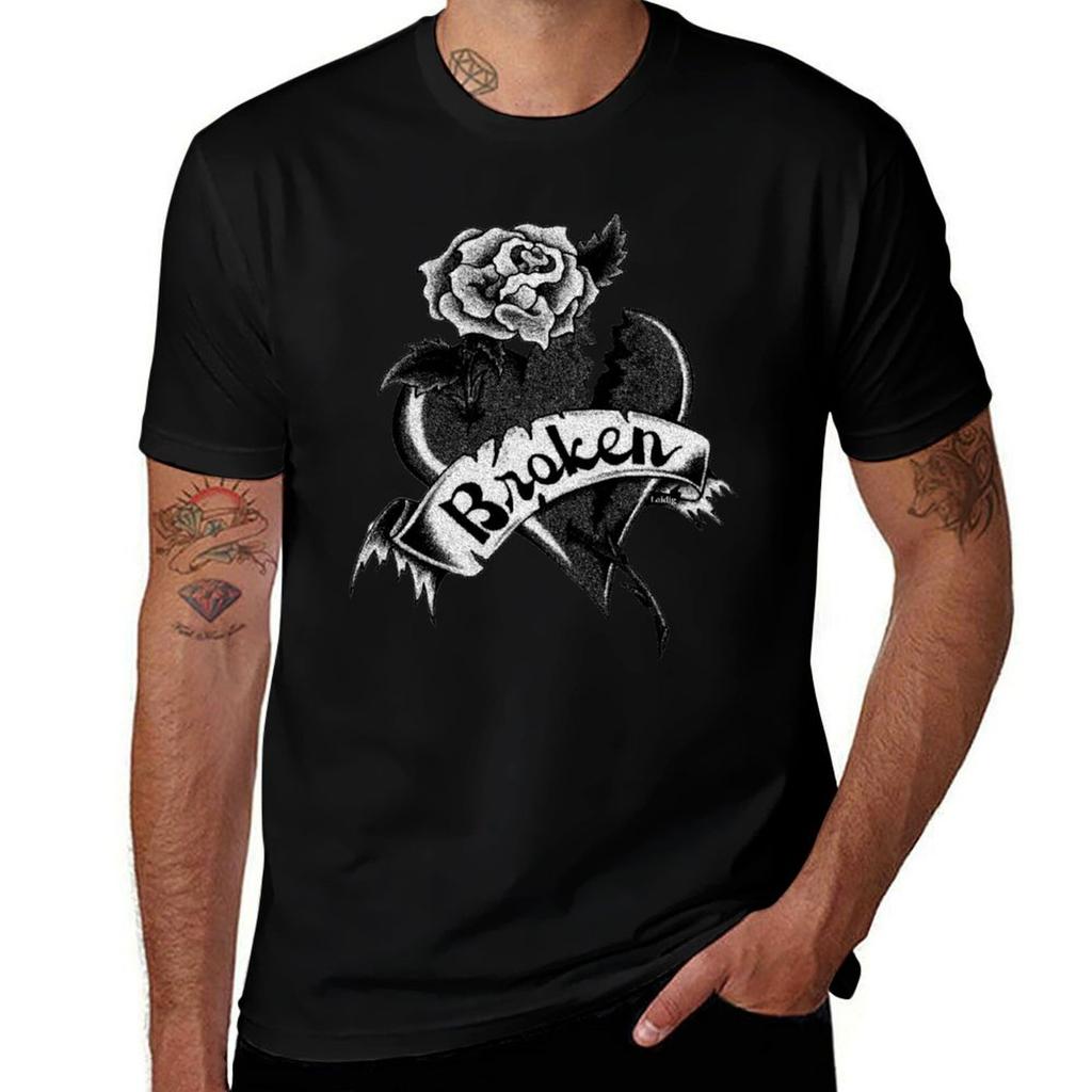 Broken Tshirt Trendy Print Short Sleeve Tshirt