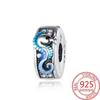 Copper Blue Ocean Series Beaded Charms Pendant Fit For The Brand'S Diy Bracelet Women Jewelry Girlfriend Gifts
