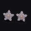 B1752 Изысканные рождественские серьги-снежинки с цирконом 3A — клипсы, проколы не требуются.