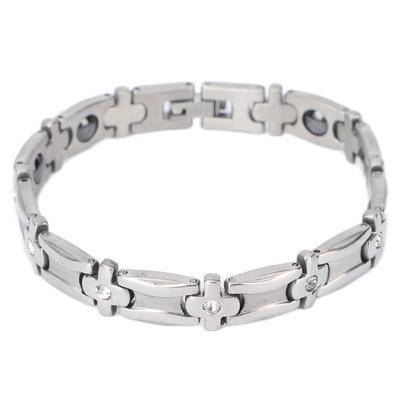 Магнитный терапевтический браслет из титановой стали, артрит, боль, усталость, снятие магнитного браслета, серебро