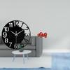 Бесшумные настенные часы из акрила с украшениями в виде китайских веерных рисунков на год Благословения для дома