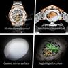 OLEVS 6670 Automatic Man Watch Fashion Luxury Skeleton Flywheel Waterproof Luminous Stainless Steel Men's Mechanical Wristwatch