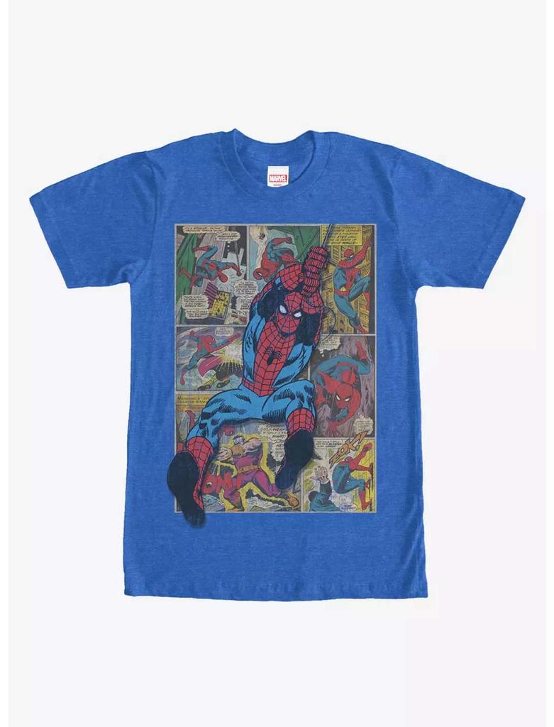 Оригинальный принт страницы комикса про Человека-паука 2026 года, больших размеров, мужские и женские футболки с коротким рукавом, свободного кроя, с круглым вырезом