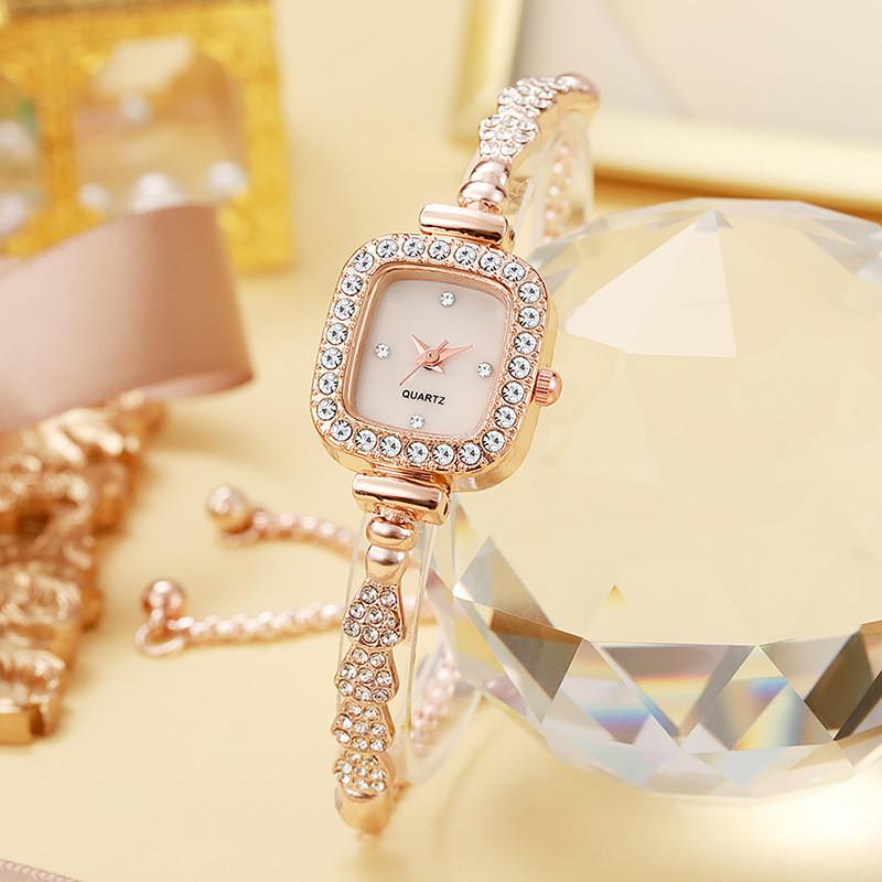 Women Square Quartz Wristwatch With Alloy Case And Jewelry Clasp For Daily Use
