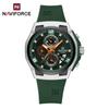 Мужские повседневные спортивные резиновые часы кварцевый хронограф водонепроницаемые светящиеся модные часы NF8051T
