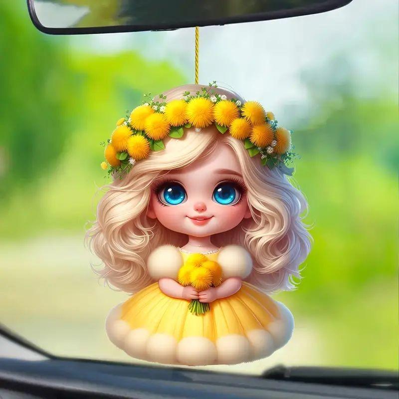 Ангел Причудливый Акриловый Подвесной Кулон Для Привлекательного Декора Зеркала Заднего Вида Салона Автомобиля