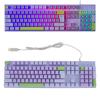 Wired Gaming Keyboard Large Print Metal Panel USB Lighted Keyboard with Backlit for Computer Laptop