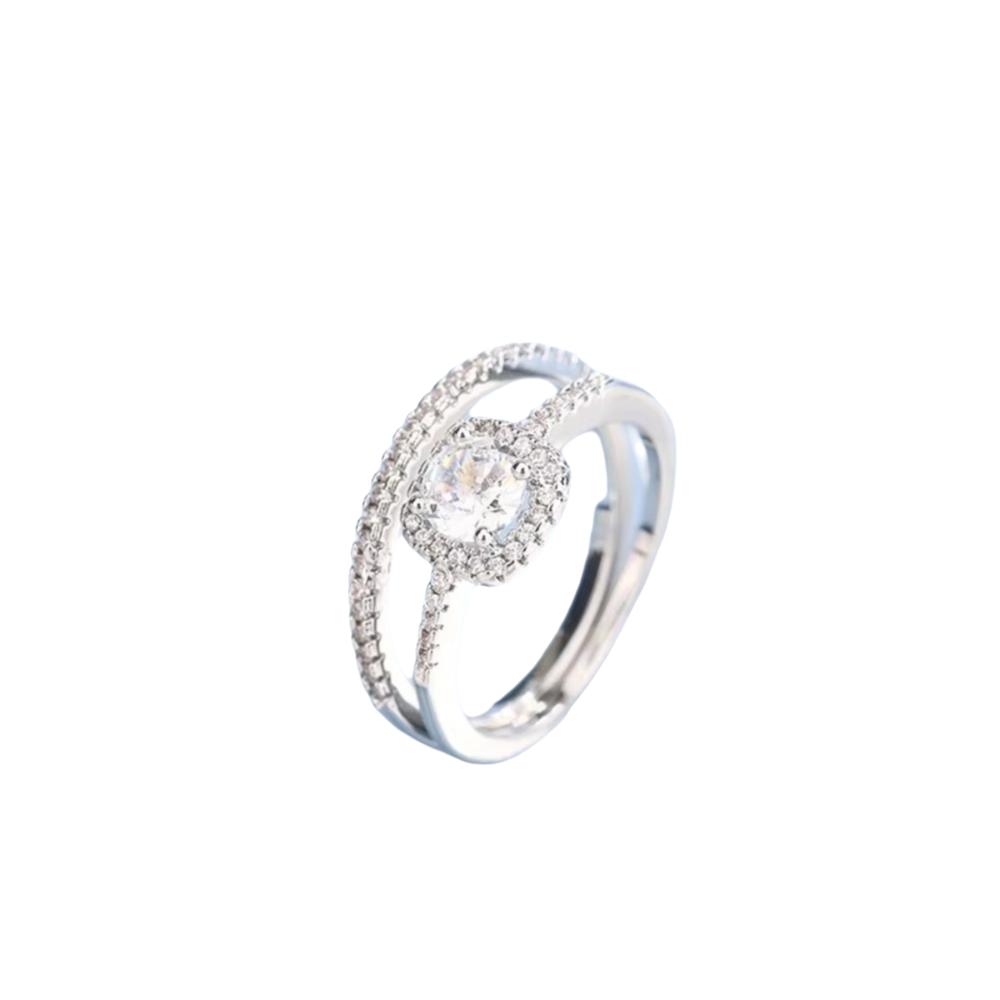 2Pcs Oval Crystal Ring Set Luxury Wedding Rings Fashion Engagement Ring for Women Men