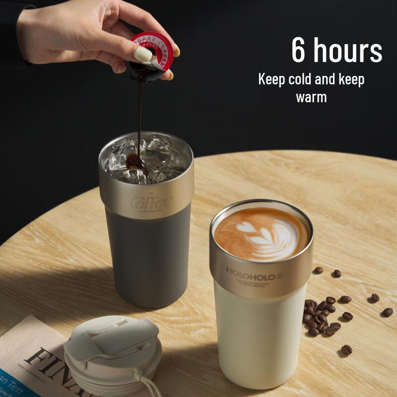 HOLOHOLO Insulated Coffee & Tea Mug with Straw