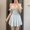 Pure desire wind swimsuit one-piece skirt type sexy pure desire wind bath hot spring vacation small breasts gather fairy summer